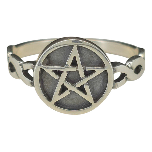 Wiccan Pentacle Star Sterling Silver Ring