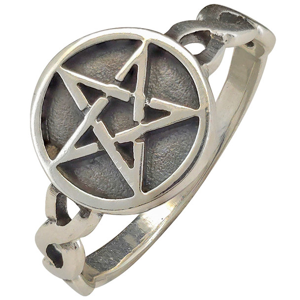 Wiccan Pentacle Star Sterling Silver Ring