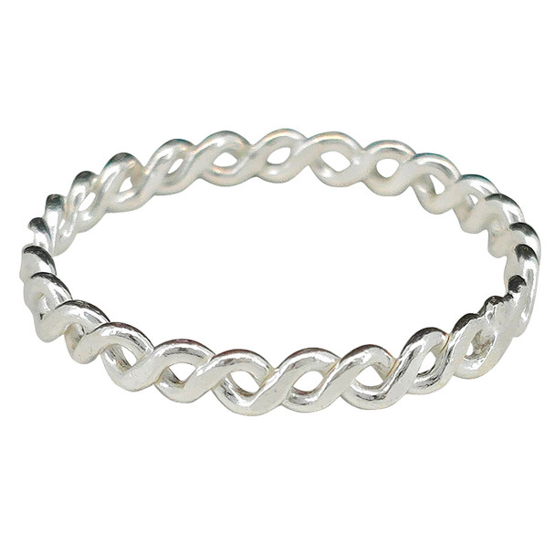 Twist Sterling Silver Stacking Band Ring