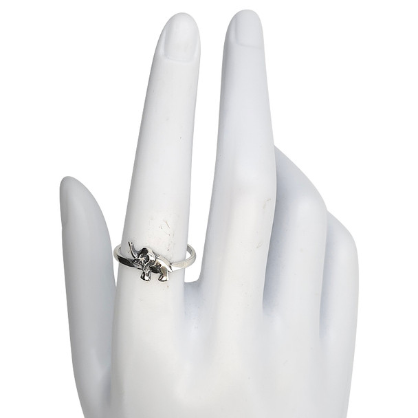 Dainty Elephant Sterling Silver Stacking Ring