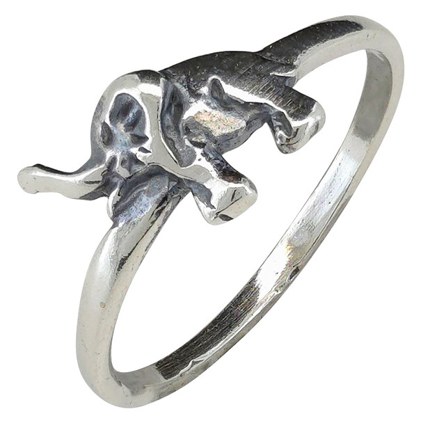 Dainty Elephant Sterling Silver Stacking Ring