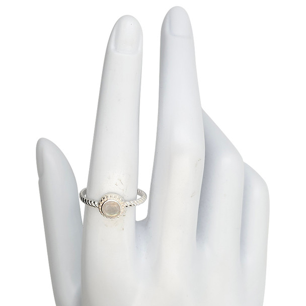 Faceted Moonstone Sterling Silver Ring
