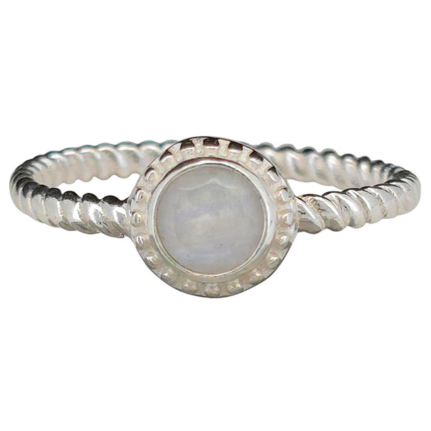 Faceted Moonstone Sterling Silver Ring