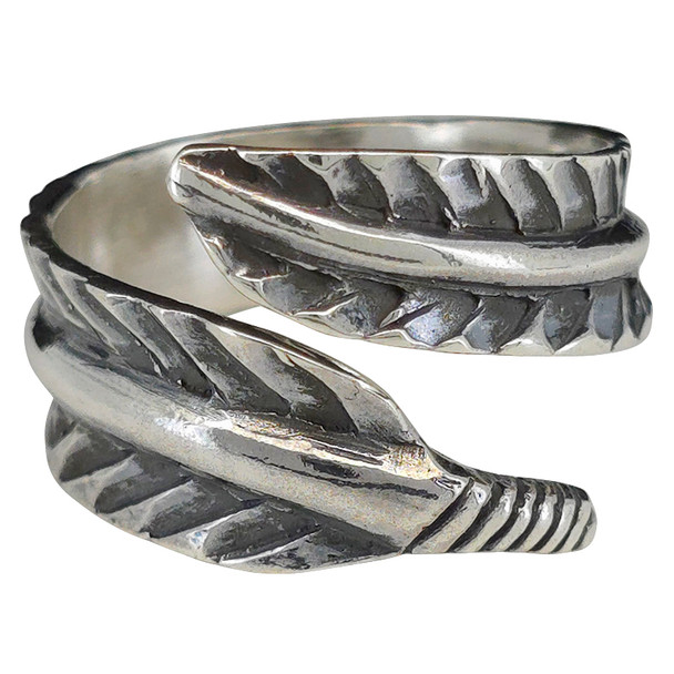 Feather Wrap Sterling Silver Stacking Ring