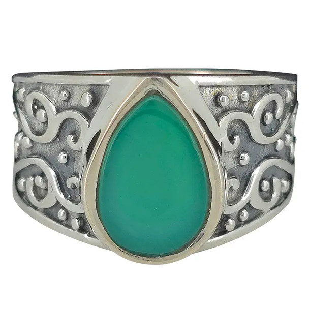 Green Onyx Sterling Silver Ring
