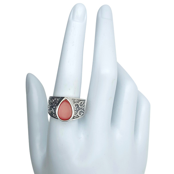 Red Onyx Sterling Silver Ring.
