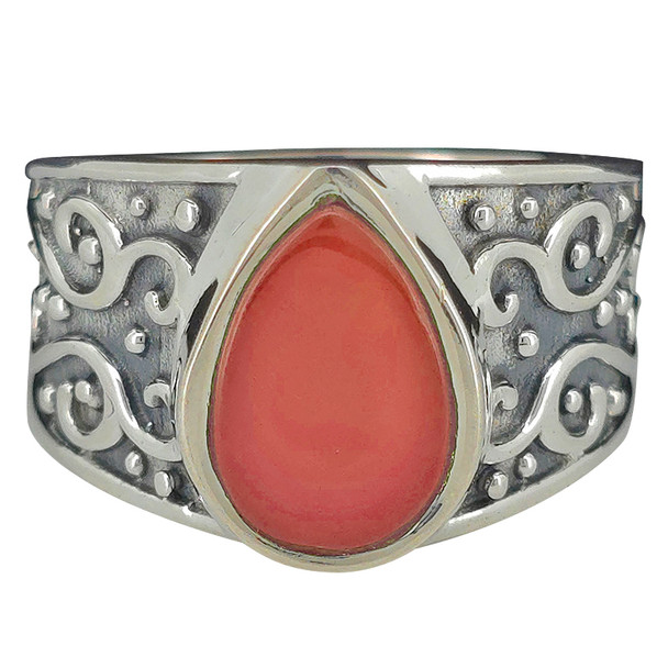 Red Onyx Sterling Silver Ring.