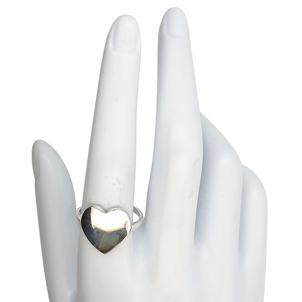 Oversized Heart Sterling Silver Ring
