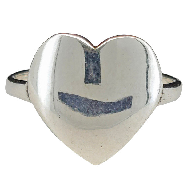Oversized Heart Sterling Silver Ring