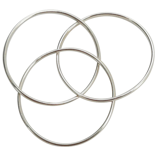 Connected Triple Band Sterling Silver Rolling Ring