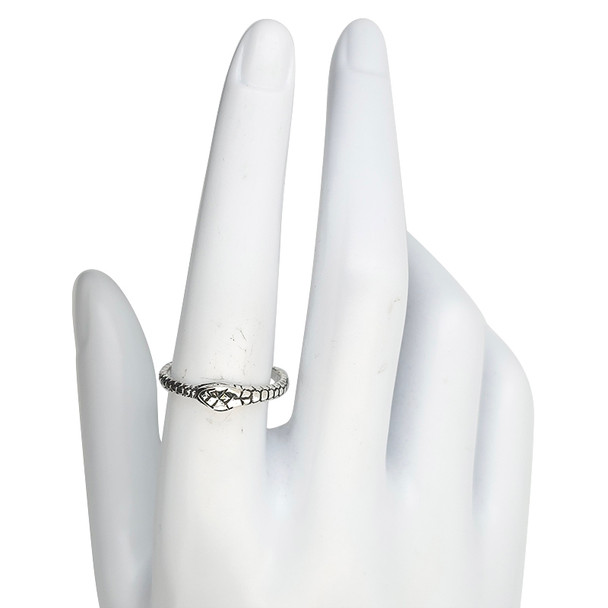 Ouroboros Snake Sterling Silver Stacking Ring