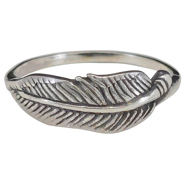.925 silver feather ring