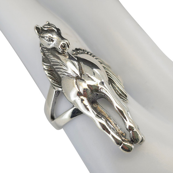3D Horse Sterling Silver Statement Ring