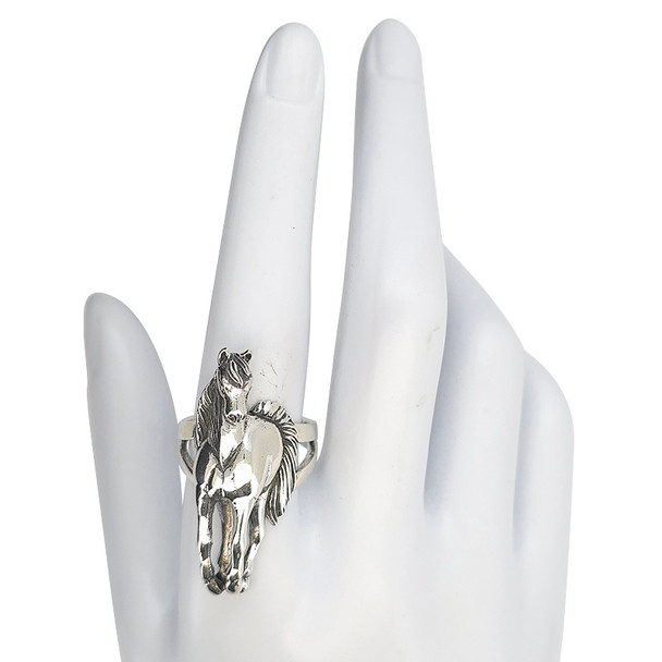 3D Horse Sterling Silver Statement Ring