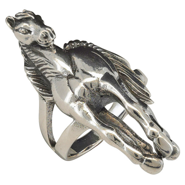 3D Horse Sterling Silver Statement Ring