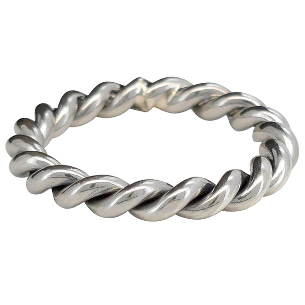 Twisted Band Sterling Silver Stacking Ring