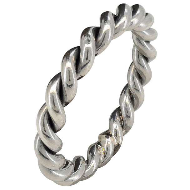 Twisted Band Sterling Silver Stacking Ring