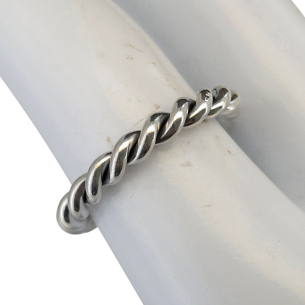 Twisted Band Sterling Silver Stacking Ring