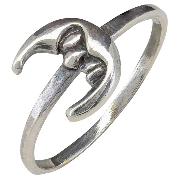 Small Moon Sterling Silver Stacking Ring