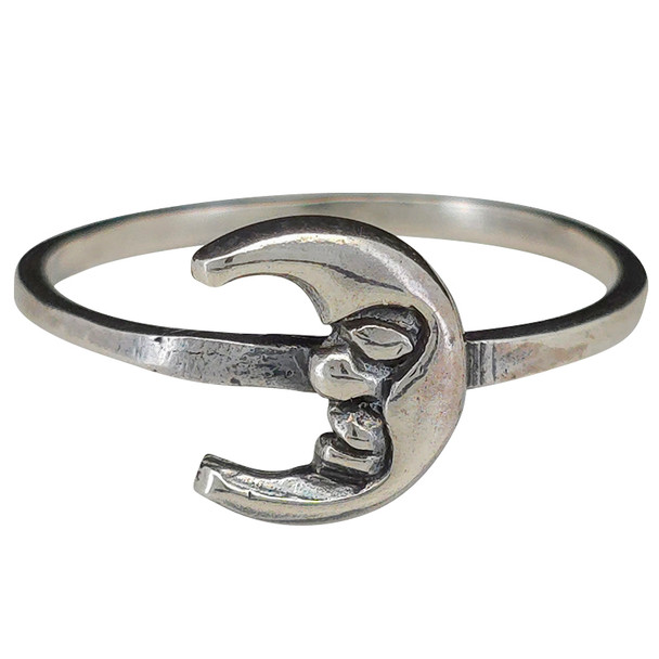 Small Moon Sterling Silver Stacking Ring