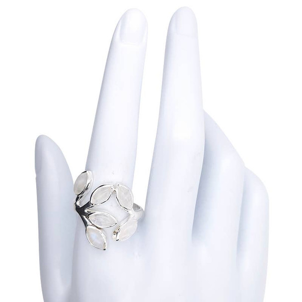 Moonstone Sterling Silver Adjustable Ring