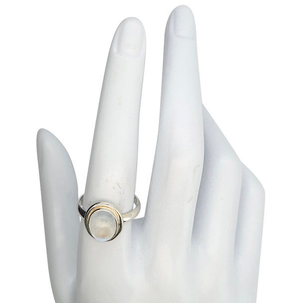 Medium Sized Moonstone Sterling Silver Ring
