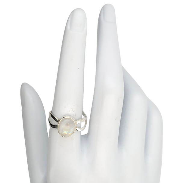 Looping Band Moonstone Sterling Silver Ring