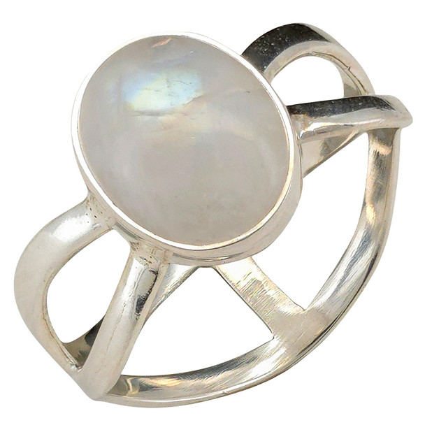 Looping Band Moonstone Sterling Silver Ring