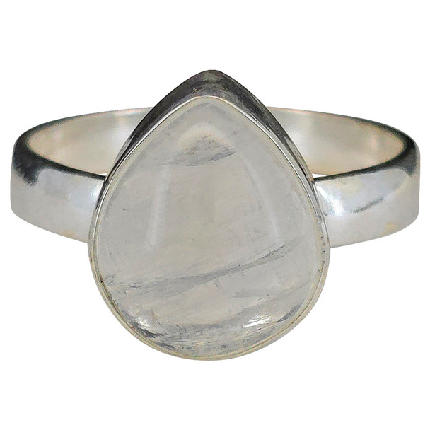 Rounded Teardrop Moonstone Sterling Silver Ring