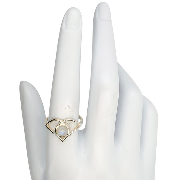 Heart Framed Moonstone Sterling Silver Ring