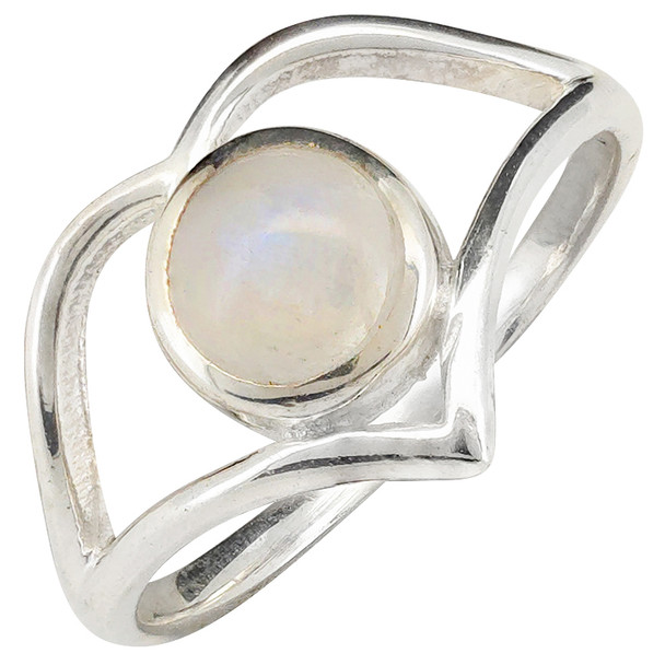 Heart Framed Moonstone Sterling Silver Ring