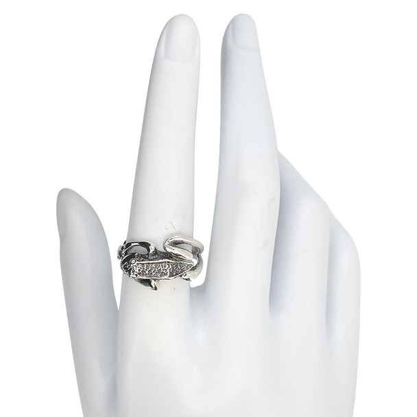 3D Happy Frog Sterling Silver Ring