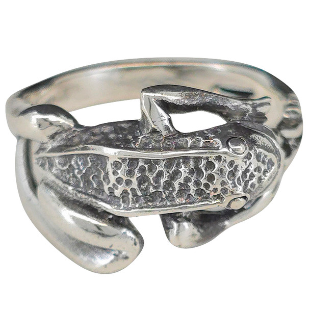 3D Happy Frog Sterling Silver Ring