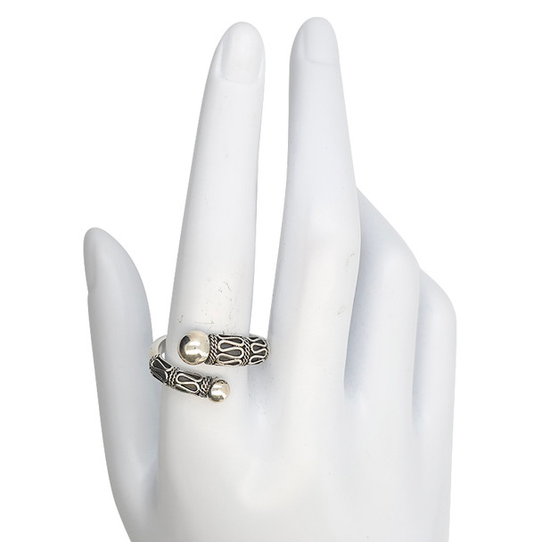 Bali Style Adjustable Sterling Silver Ring
