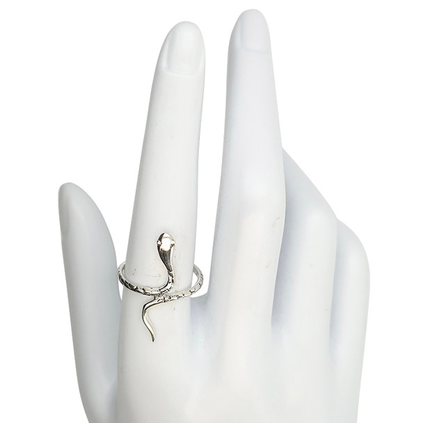Modern Thin Snake Sterling Silver Ring