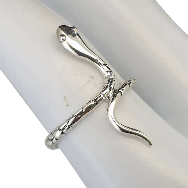 Modern Thin Snake Sterling Silver Ring