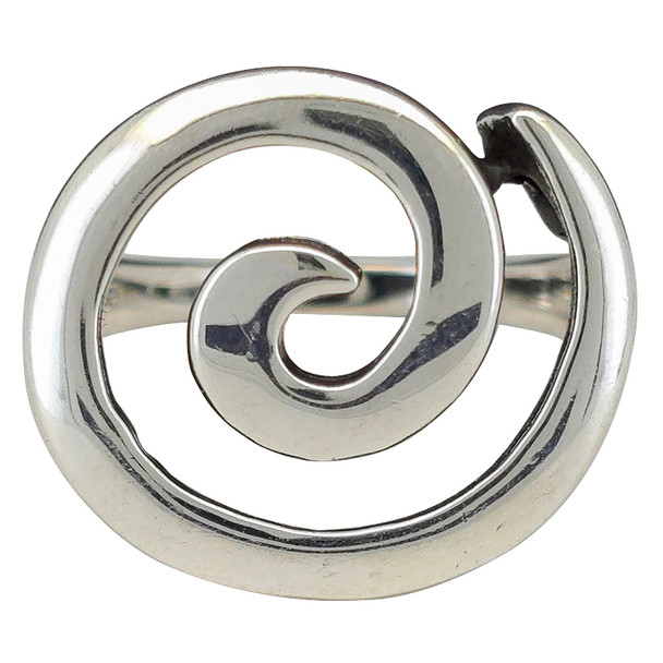 Swirl Motif Bold Sterling Silver Statement Ring