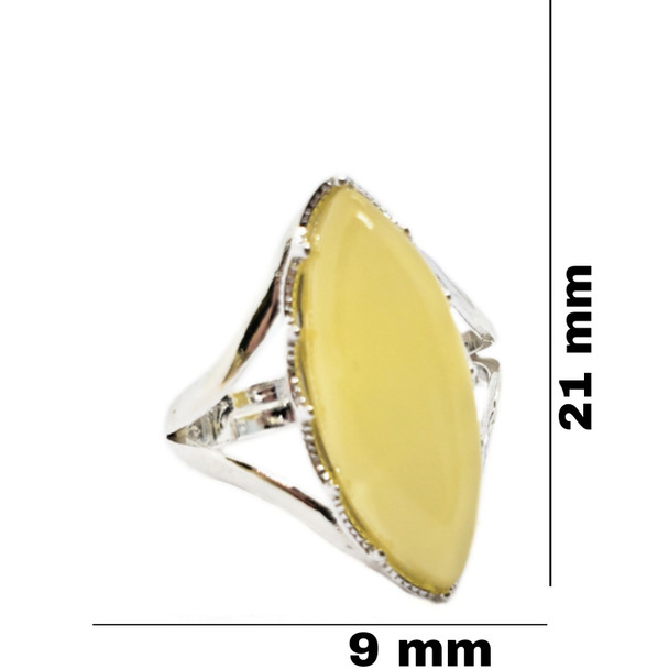 Butterscotch Amber .925 Silver Adjustable Ring