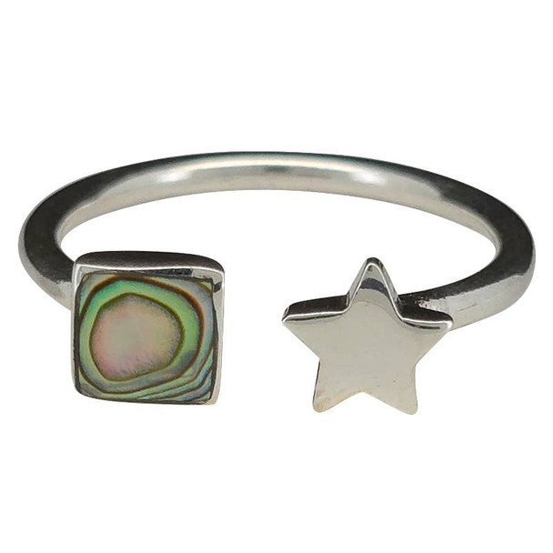 Abalone Sterling Silver Star Ring