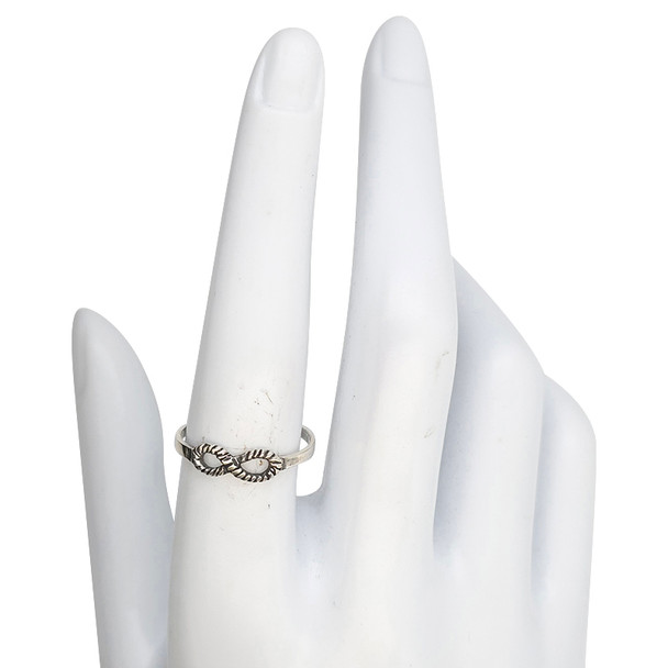 Rope Infinity Sterling Silver Ring