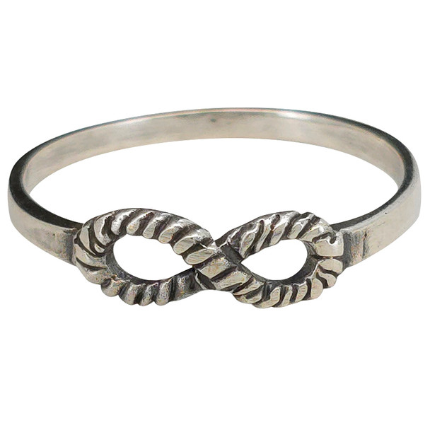 Rope Infinity Sterling Silver Ring