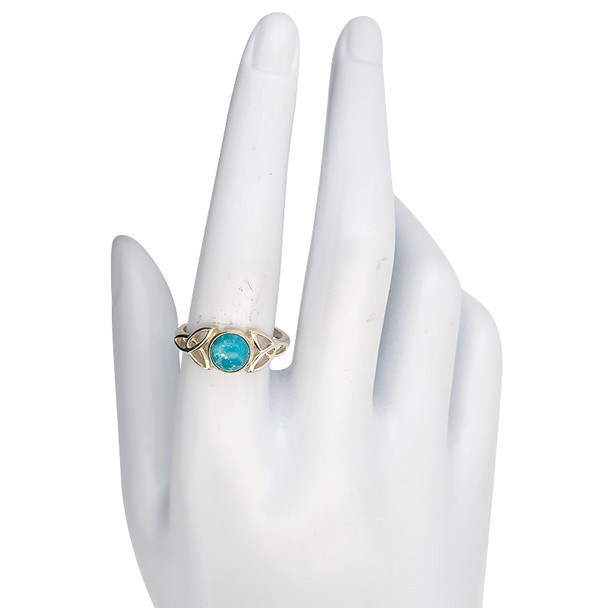 Arizona Turquoise Celtic Knot Sterling Silver Ring