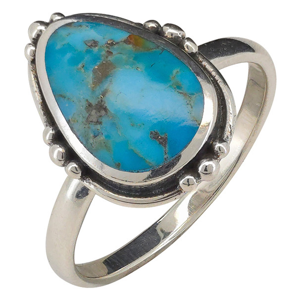 Freeform Bohemian Howlite Sterling Silver Ring