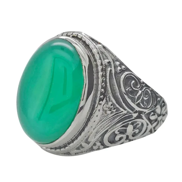 Green Onyx Sterling Silver Ring