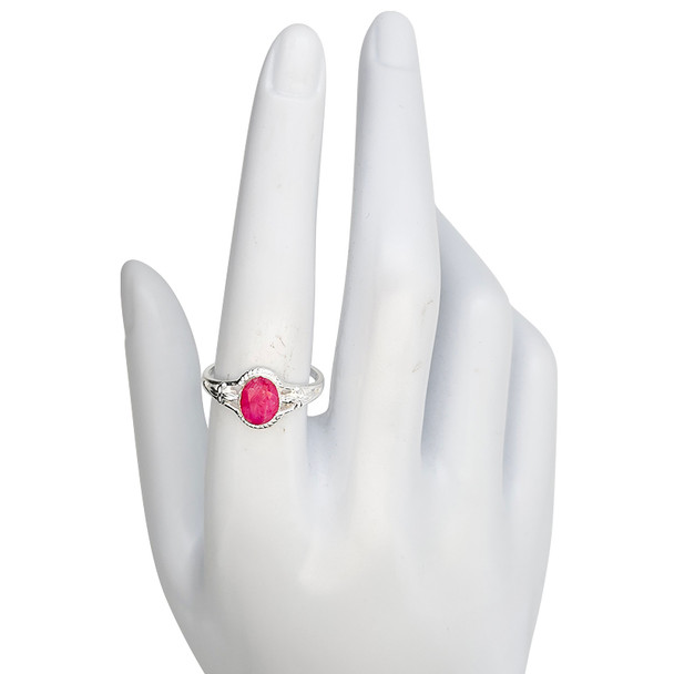 Faceted Composite Ruby Sterling Silver Ring