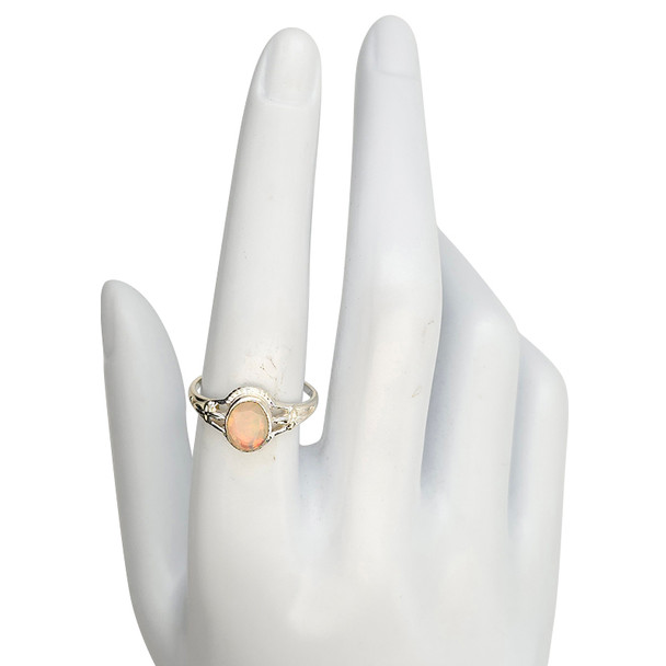 Faceted Opal Sterling Silver Ring