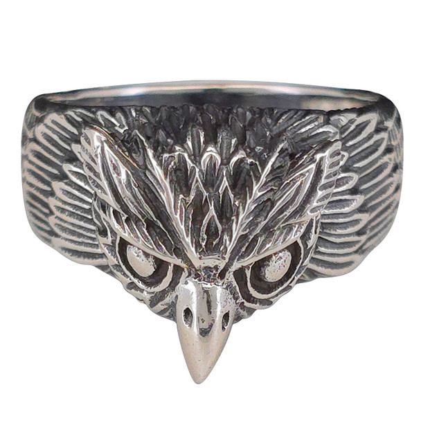 Horned Owl Sterling Silver Ring