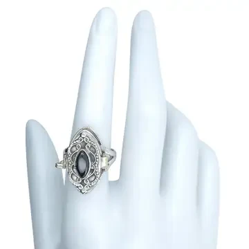 Black Onyx Sterling Silver Locket / Poison Ring