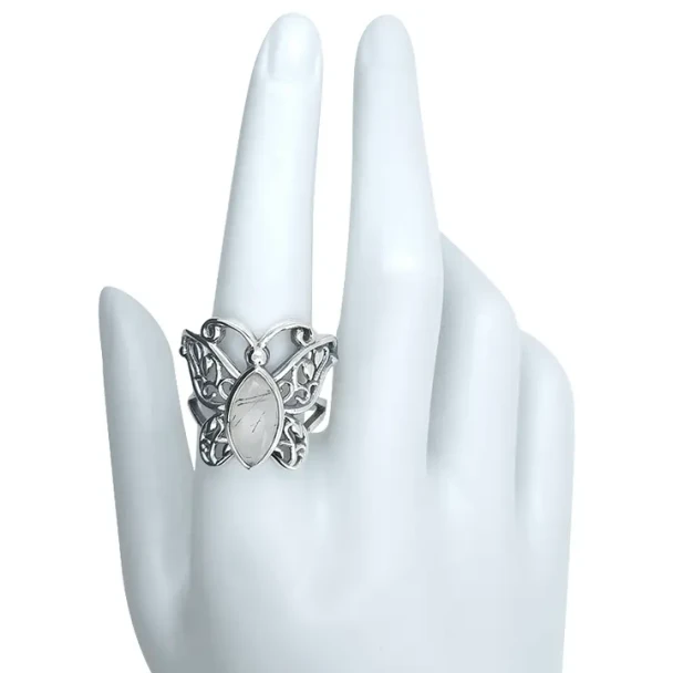 Rutilated Quartz Butterfly Ring