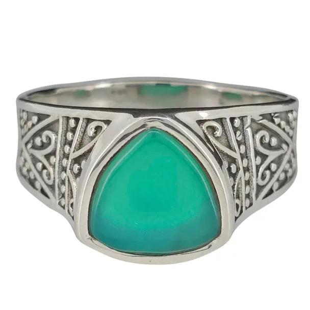 Green Onyx Sterling Silver Ring